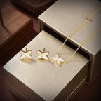 ⭐Miroze JEUX DE WHITE MOP GOLD DIAMOND EARRINGS