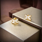 ⭐Miroze JEUX DE WHITE MOP GOLD DIAMOND EARRINGS
