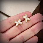⭐Miroze JEUX DE WHITE MOP GOLD DIAMOND EARRINGS