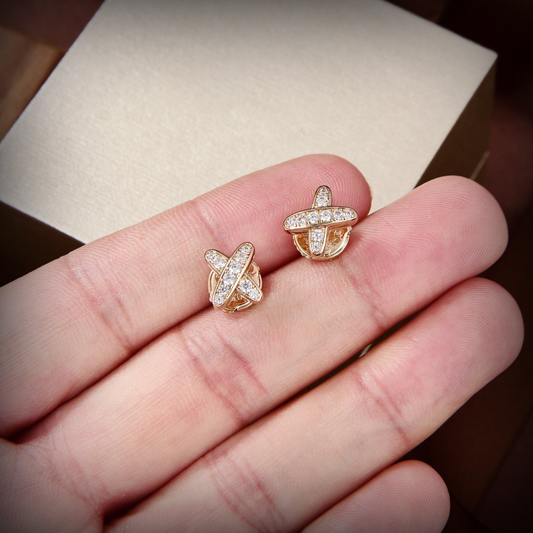 [⭐Miroze]JEUX DE GOLD DIAMOND EARRINGS