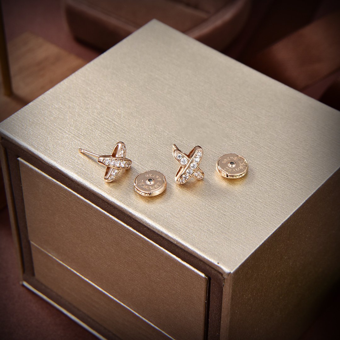 [⭐Miroze]JEUX DE GOLD DIAMOND EARRINGS