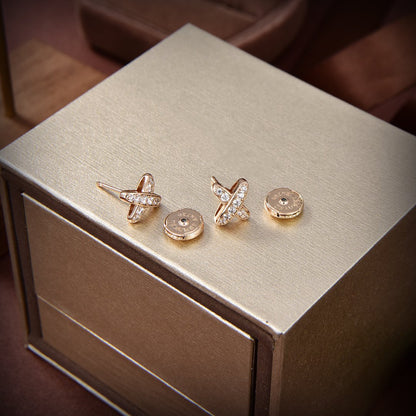 [⭐Miroze]JEUX DE GOLD DIAMOND EARRINGS