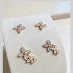 ⭐Miroze STAR BLOSSOM STUD EARRINGS PINK GOLD DIAMONDS