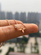 ⭐Miroze BLOSSOM PENDANT PINK GOLD AND DIAMOND