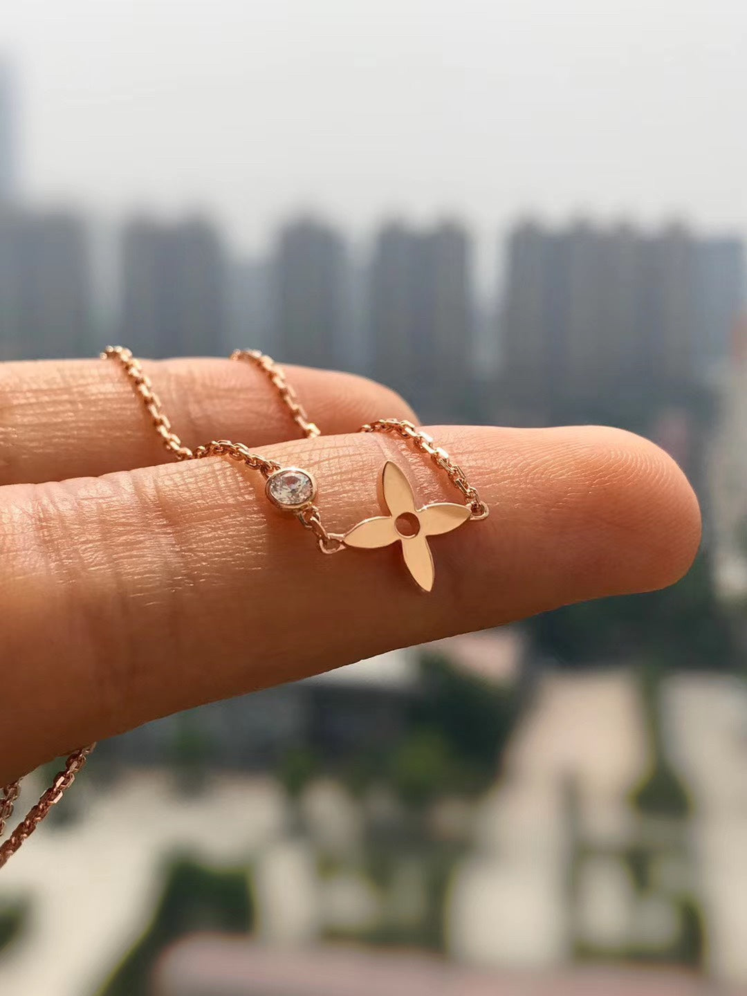 ⭐Miroze BLOSSOM PENDANT PINK GOLD AND DIAMOND