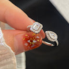 [⭐Miroze]MY TWIN TOI & MOI SILVER DIAMOND RING