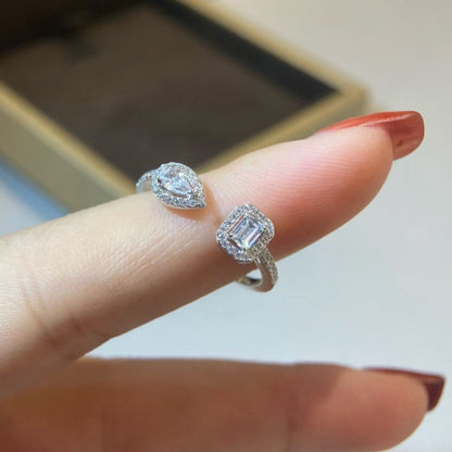 [⭐Miroze]MY TWIN TOI & MOI SILVER DIAMOND RING