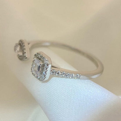 [⭐Miroze]MY TWIN TOI & MOI SILVER DIAMOND RING