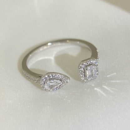 [⭐Miroze]MY TWIN TOI & MOI SILVER DIAMOND RING