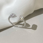 [⭐Miroze]MY TWIN TOI & MOI SILVER DIAMOND RING