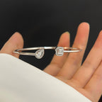 [⭐Miroze]JONC FLEX MY TWIN TOI & MOI SILVER DIAMOND BRACELET