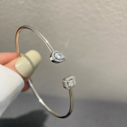[⭐Miroze]JONC FLEX MY TWIN TOI & MOI SILVER DIAMOND BRACELET