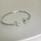 [⭐Miroze]JONC FLEX MY TWIN TOI & MOI SILVER DIAMOND BRACELET