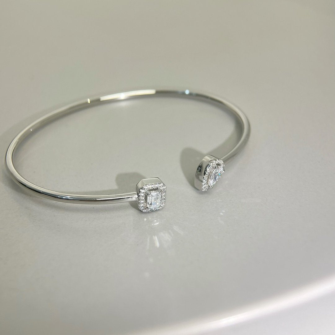 [⭐Miroze]JONC FLEX MY TWIN TOI & MOI SILVER DIAMOND BRACELET