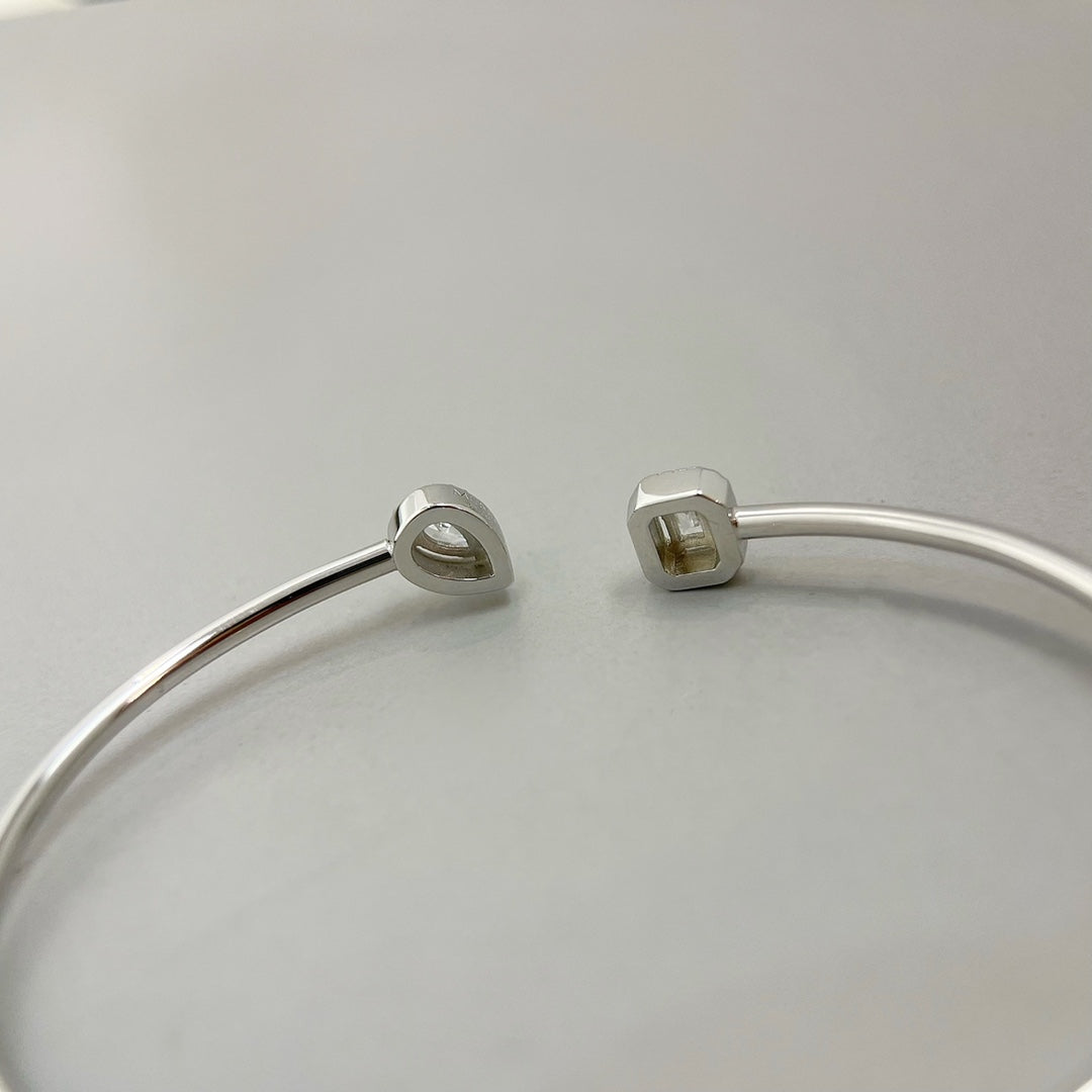 [⭐Miroze]JONC FLEX MY TWIN TOI & MOI SILVER DIAMOND BRACELET