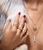 [⭐Miroze]LUCKY MOVE PM NECKLACE PINK GOLD DIAMOND