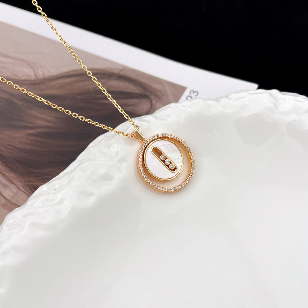 [[⭐Miroze] ]  MOVE MM NACRE BLANCHE DIAMOND NECKLACE