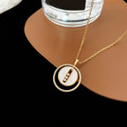 [⭐Miroze]LUCKY MOVE MM NACRE BLANCHE DIAMOND NECKLACE