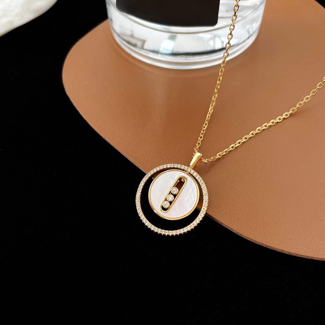 [[⭐Miroze] ]  MOVE MM NACRE BLANCHE DIAMOND NECKLACE