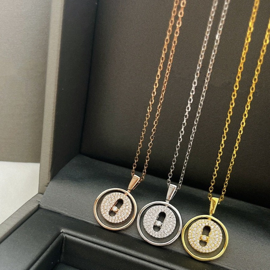 [⭐Miroze]LUCKY MOVER PM PAVED NECKLACE