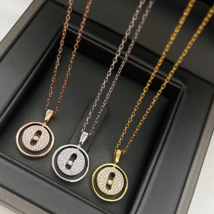 [⭐Miroze]LUCKY MOVER PM PAVED NECKLACE