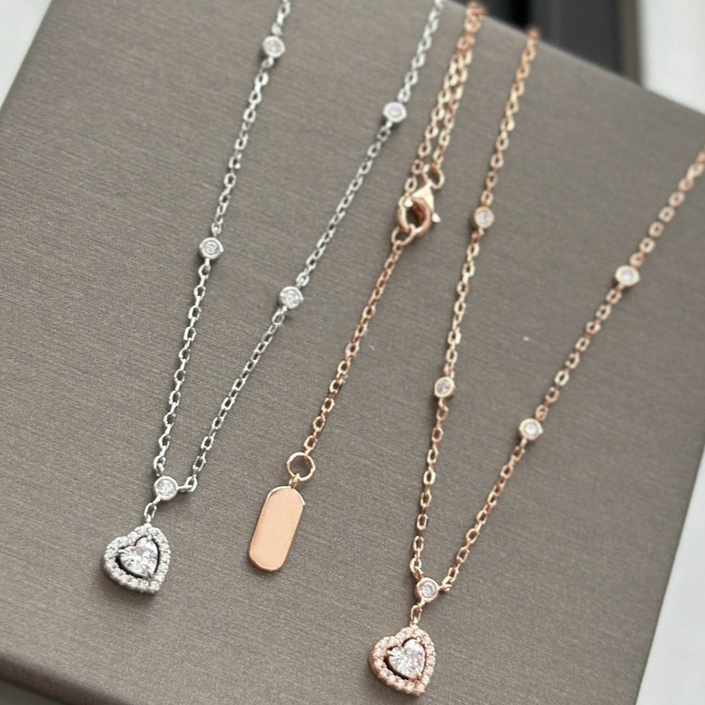 [⭐Miroze]JOY HEART DIAMOND NECKLACE