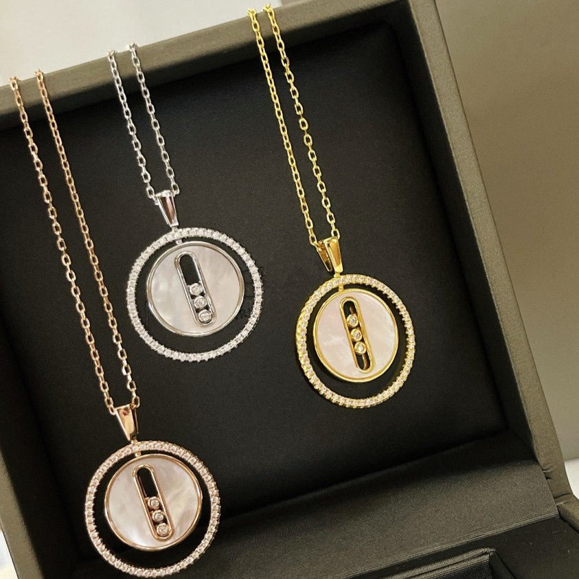 [[⭐Miroze] ]  MOVE MM NACRE BLANCHE DIAMOND NECKLACE