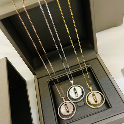 [[⭐Miroze] ]  MOVE MM NACRE BLANCHE DIAMOND NECKLACE