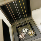 [⭐Miroze]LUCKY MOVE MM NACRE BLANCHE DIAMOND NECKLACE