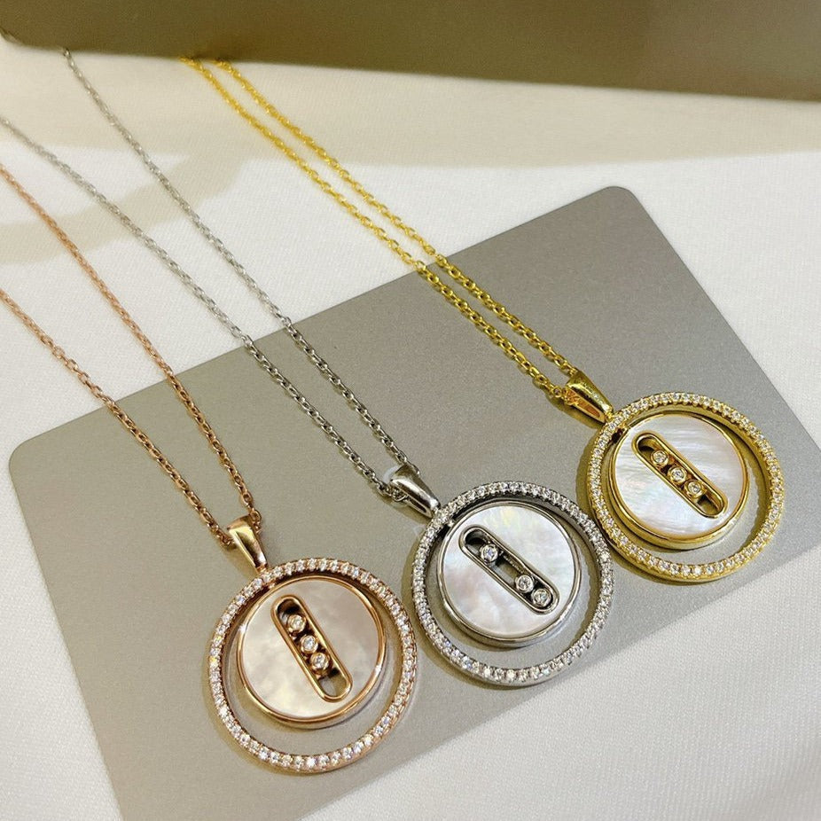 [[⭐Miroze] ]  MOVE MM NACRE BLANCHE DIAMOND NECKLACE