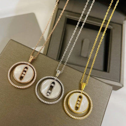 [[⭐Miroze] ]  MOVE MM NACRE BLANCHE DIAMOND NECKLACE