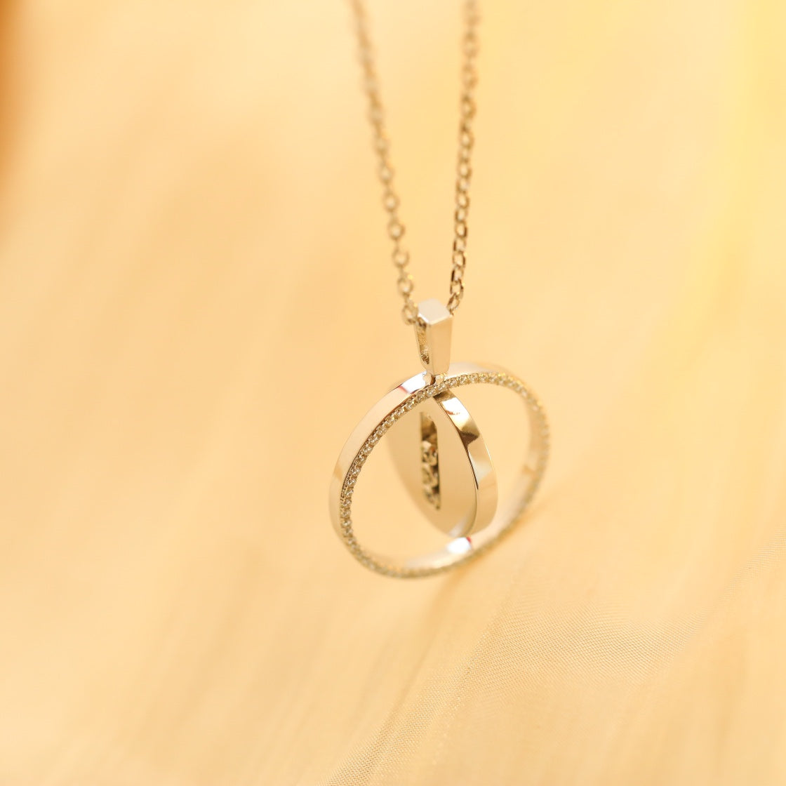 [⭐Miroze]LUCKY MOVE MM SILVER DIAMOND NECKLACE