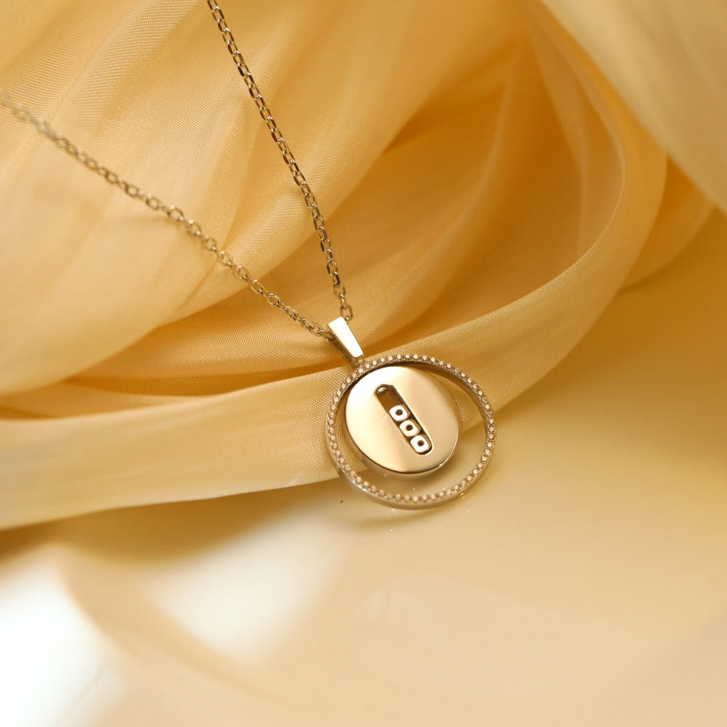 [⭐Miroze]LUCKY MOVE MM SILVER DIAMOND NECKLACE