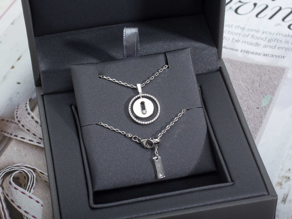 [⭐Miroze]LUCKY MOVE PM NECKLACE SILVER DIAMOND