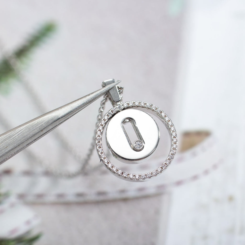 [⭐Miroze]LUCKY MOVE PM NECKLACE SILVER DIAMOND