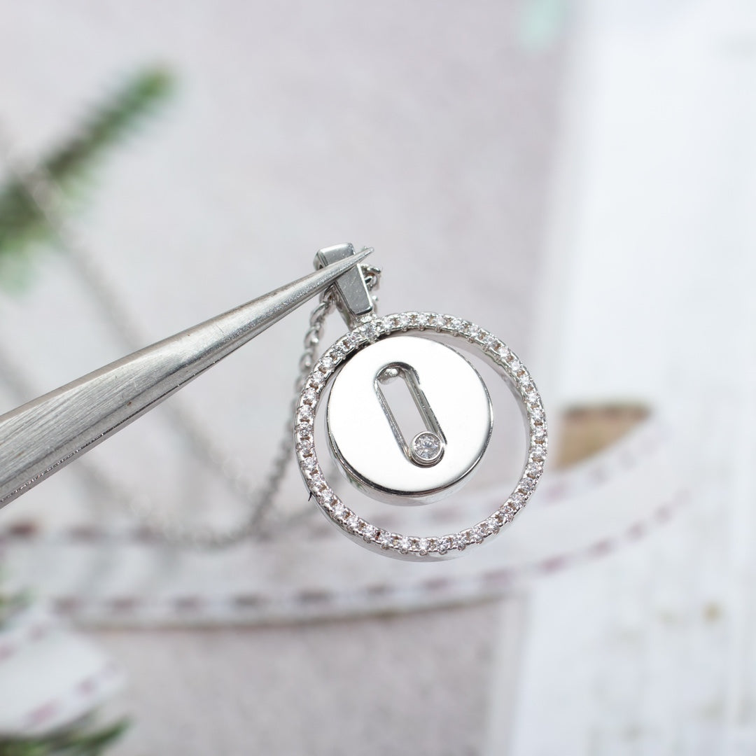 [⭐Miroze]LUCKY MOVE PM NECKLACE SILVER DIAMOND