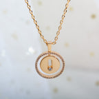 [⭐Miroze]LUCKY MOVE PM NECKLACE PINK GOLD DIAMOND