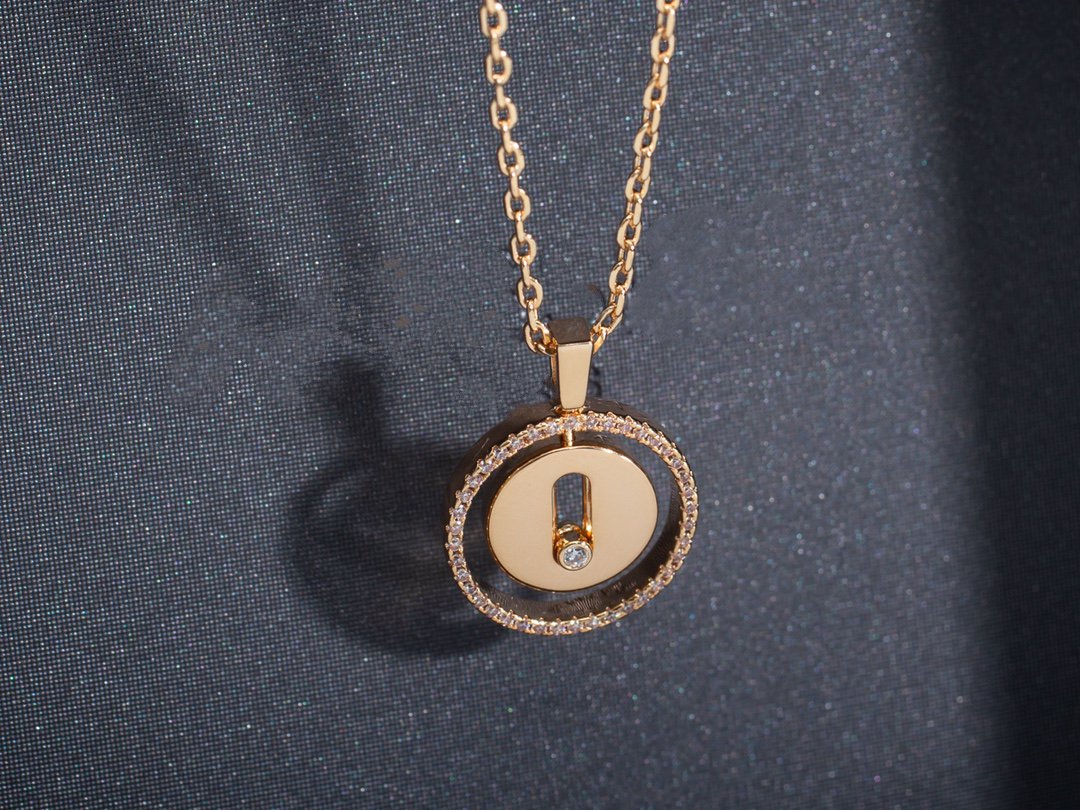 [⭐Miroze]LUCKY MOVE PM NECKLACE PINK GOLD DIAMOND