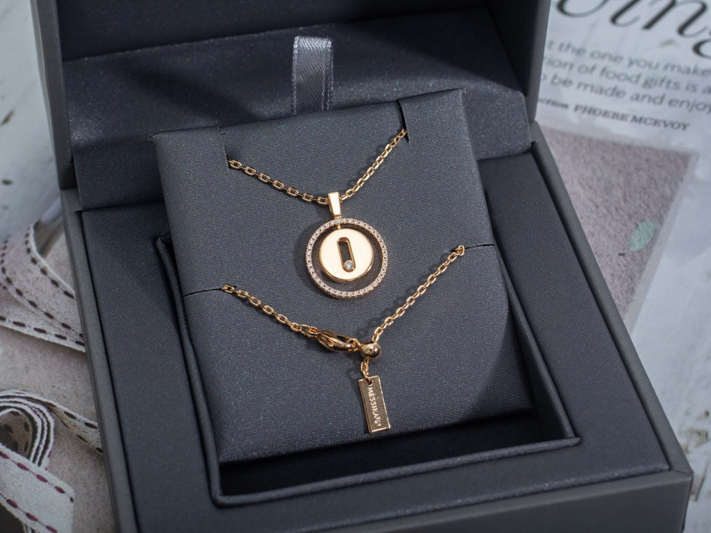 [⭐Miroze]LUCKY MOVE PM NECKLACE PINK GOLD DIAMOND