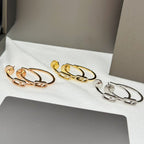 [⭐Miroze]CREOLES MOVE UNO PM DIAMOND EARRINGS