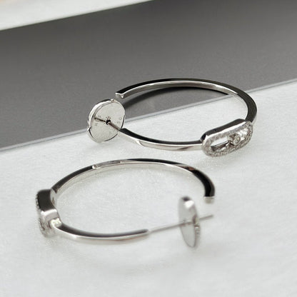 [⭐Miroze]CREOLES MOVE UNO PM DIAMOND EARRINGS
