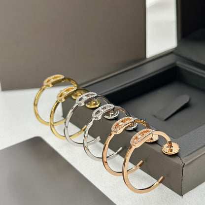 [⭐Miroze]CREOLES MOVE UNO PM DIAMOND EARRINGS