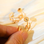 [⭐Miroze]CREOLES MY TWIN 2 RANGS SILVER DIAMOND EARRINGS