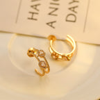 [⭐Miroze]CREOLES MY TWIN 2 RANGS SILVER DIAMOND EARRINGS