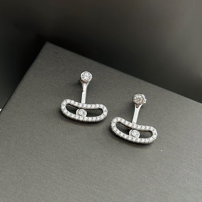 [⭐Miroze]MOVE UNO SILVER DIAMOND EARRINGS