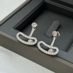 [⭐Miroze]MOVE UNO SILVER DIAMOND EARRINGS