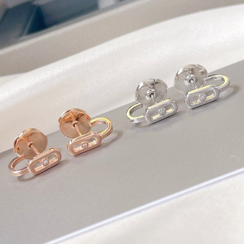 [⭐Miroze]CREOLES MOVE UNO MINI 1 DIAMOND EARRINGS