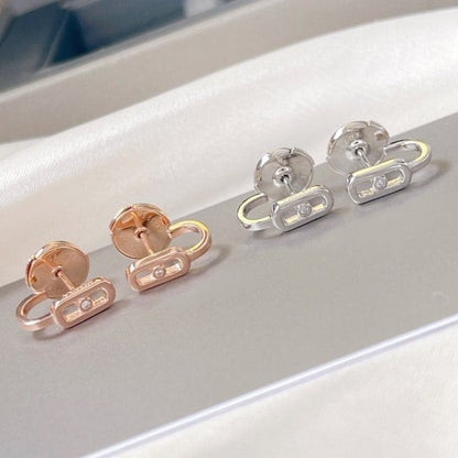 [[⭐Miroze] ] CREOLES MOVE UNO MINI 1 DIAMOND EARRINGS