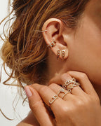 [⭐Miroze]CREOLES MOVE UNO MINI 1 DIAMOND EARRINGS