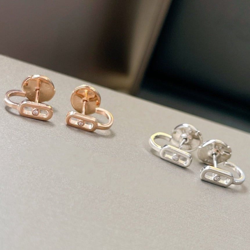 [⭐Miroze]CREOLES MOVE UNO MINI 1 DIAMOND EARRINGS
